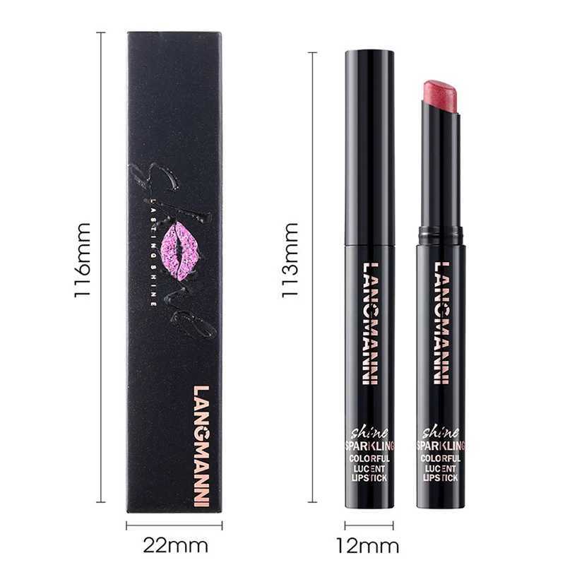 10 Colors Glitter Lipstick Waterproof Long Lasting Moisturizing Non-stick Cup Pearlescent Diamond Lip Tint Red Sexy Lips Makeup XJ250623