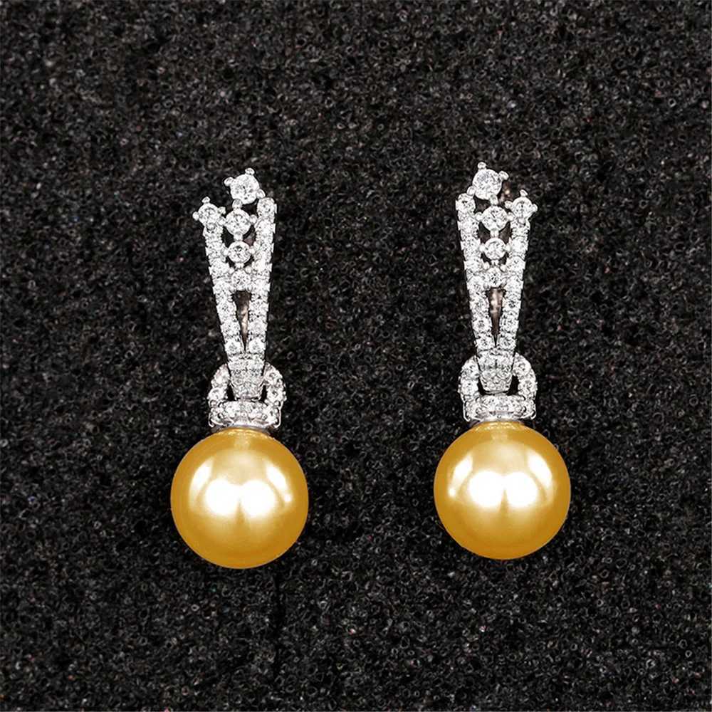 Charm Female White Gray Pearl Hoop Earrings Silver Color Simple Wedding Jewelry For Women XJ250623