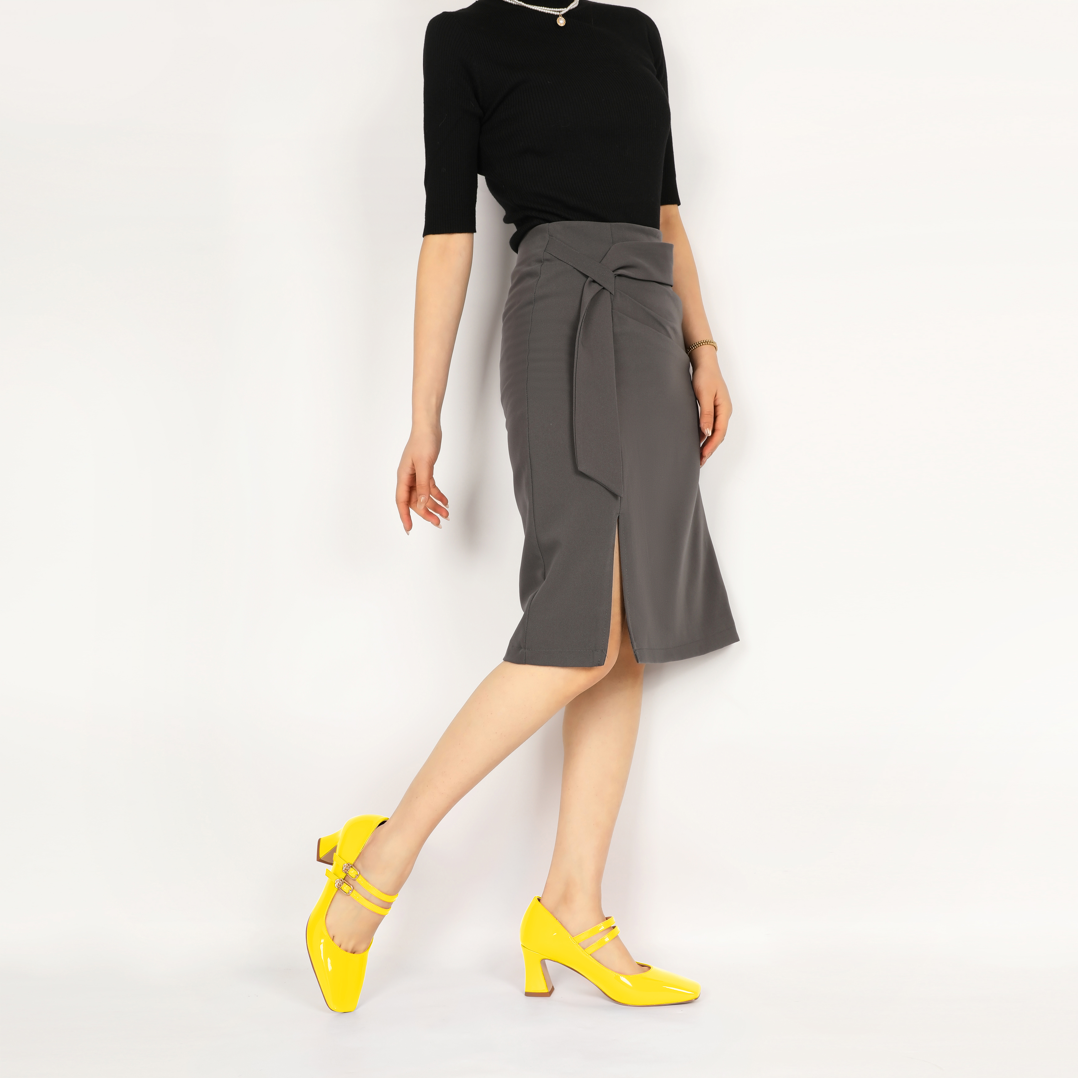 Zamikoo Women Pumps Square Toe Mary Janes Pumps Block Chunky Heels