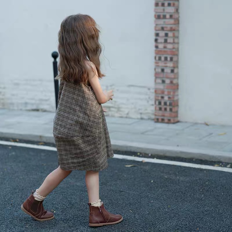 Girls' pure cotton abstract printed casual dress Playful and playful