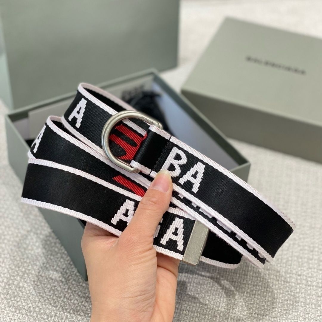 Brand Paris 22SS Woven Jacquard Designer Belt Embroidered with Steel Print High Street Fashion Mens and Womens Belt Classic Retro Couple Belts