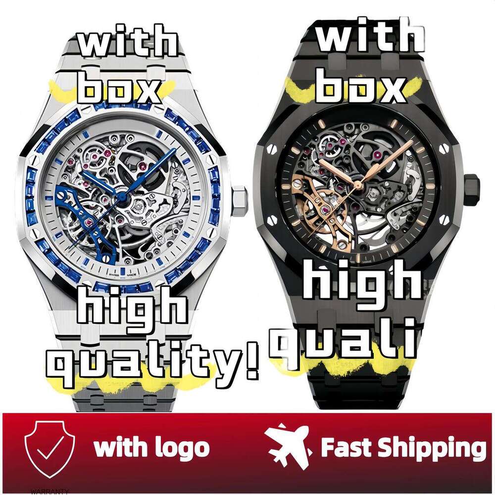 Designer Audemare Watch AAA High Quality Skeleton Watch Full Stainless Steel Face Wrist Watch Chronograph Luxury Mens Watch Man Mens Automatic/quartz Movement 384