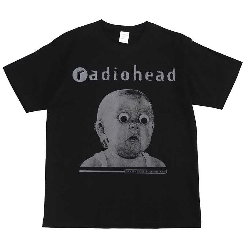 Radiohead Rock Band Print American Street Hip Hop Vintage Black Short Sleeve T-Shirt Unisex X250623