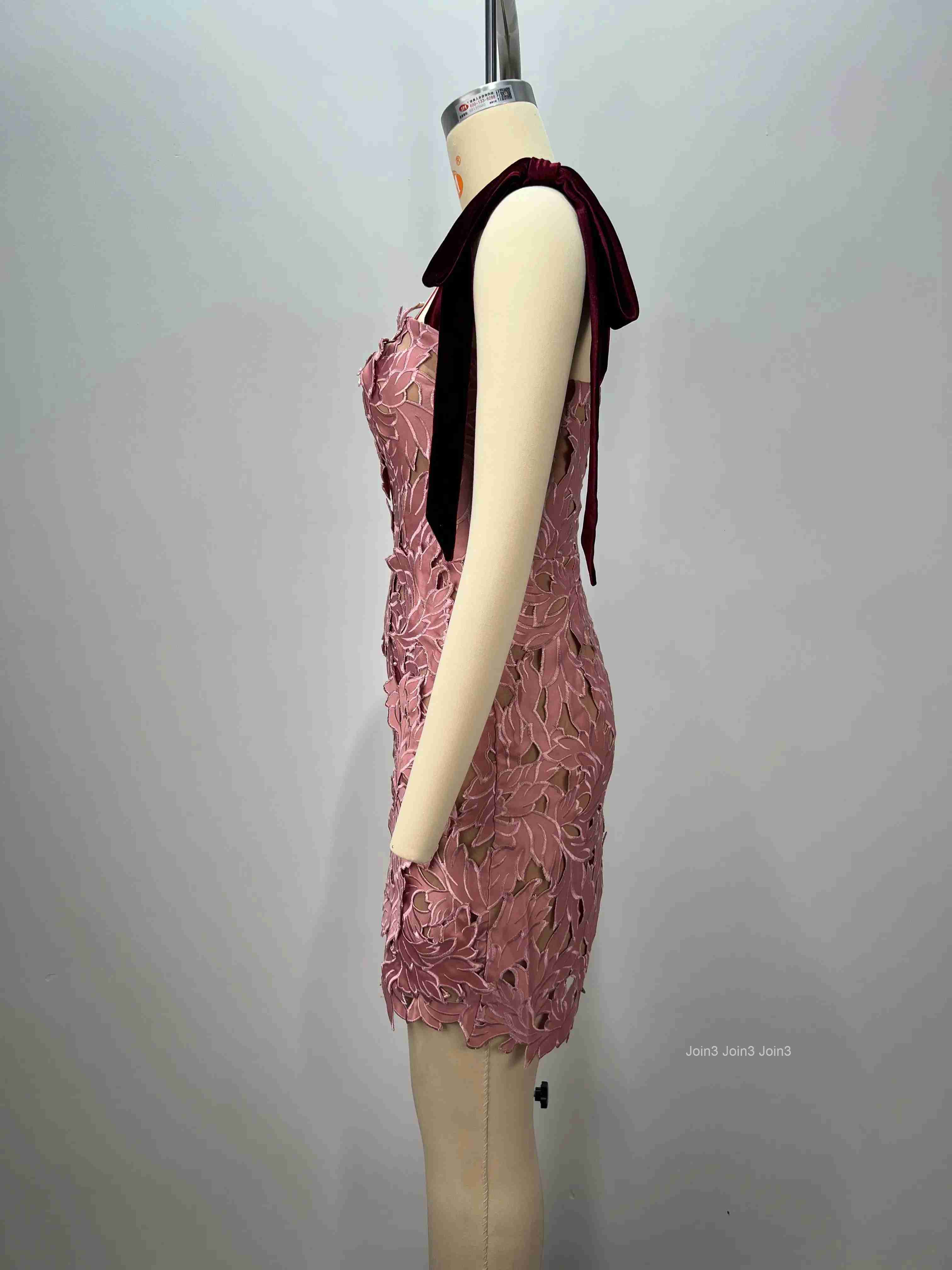 Womens Blush Pink Lace Bandage Dress Sweetheart Neckline Keyhole Back Mermaid Evening Gown Sheer Cut-out Formal Party