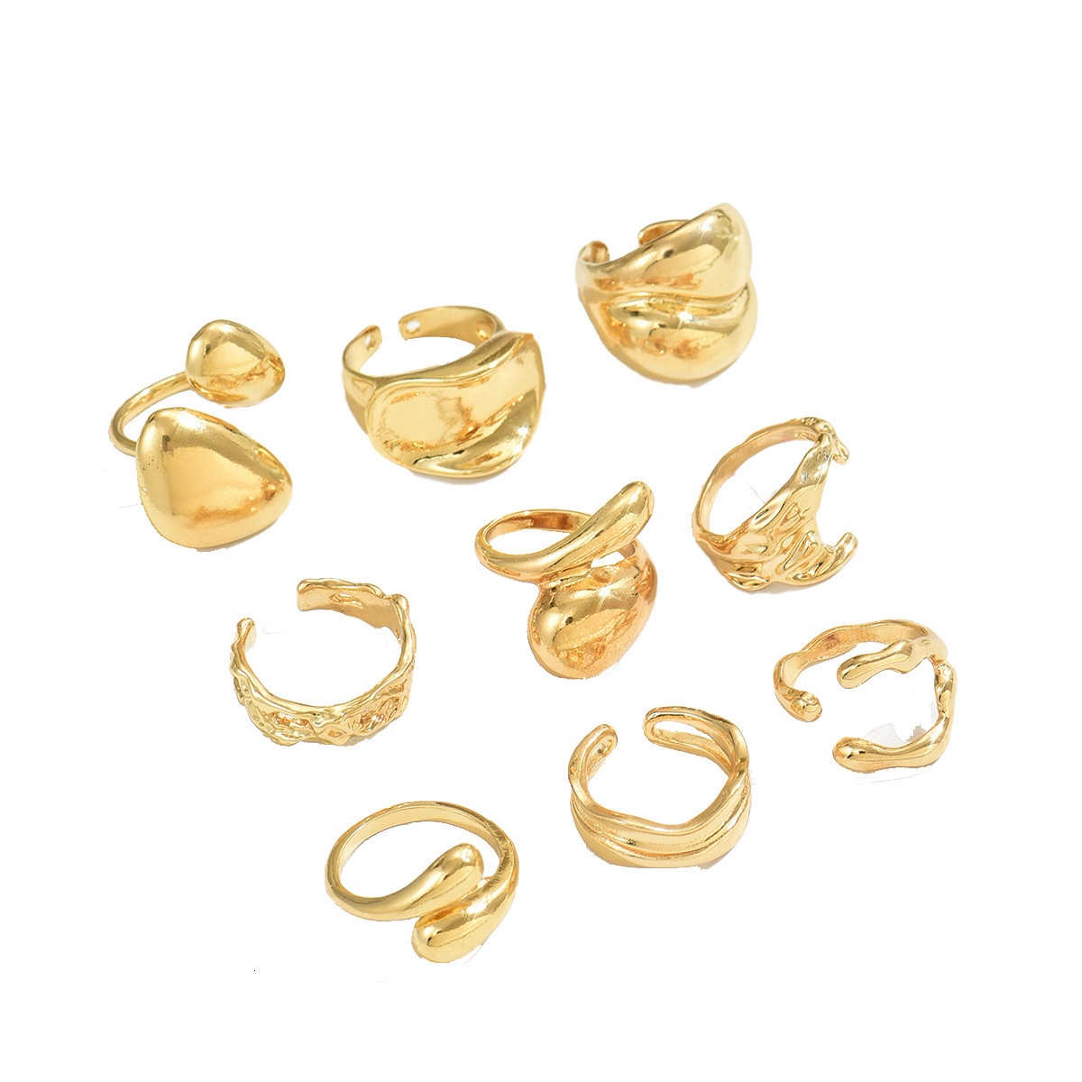 Jewelry Personality Metal Electroplated Ring Set High-end Sense Women's Rings