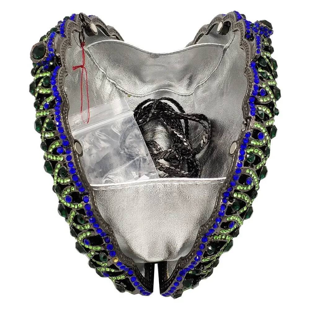 designer bag Boutique De FGG (in stock) Crystal Women Pea Clutch Evening Bag Party Minaudiere Handbag Wedding Bridal Dia Purse