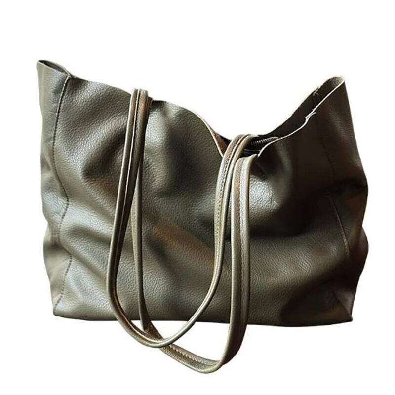 Autumn Winter Leather Top Layer Cowhide Shopping Bag Designer New Fashion Large Capacity Hand Of Lading Shoulder