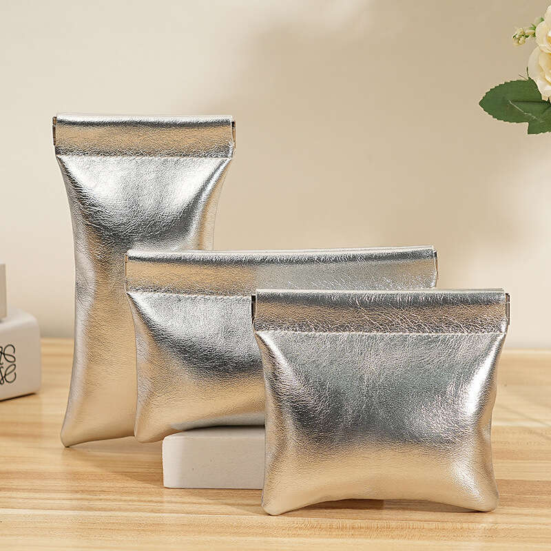 Light Luxury Super Cool Small Silver Wallet Simple High-end Waterproof Coin Makeup Portable Lipstick Storage Bag