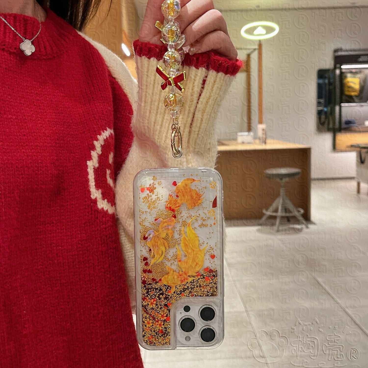 Fa Cai Koi Apple 16ProMax Mobile Phone Case iPhone15Pro New Year 13 Women 12 Soft Set 14 Quicksand 11