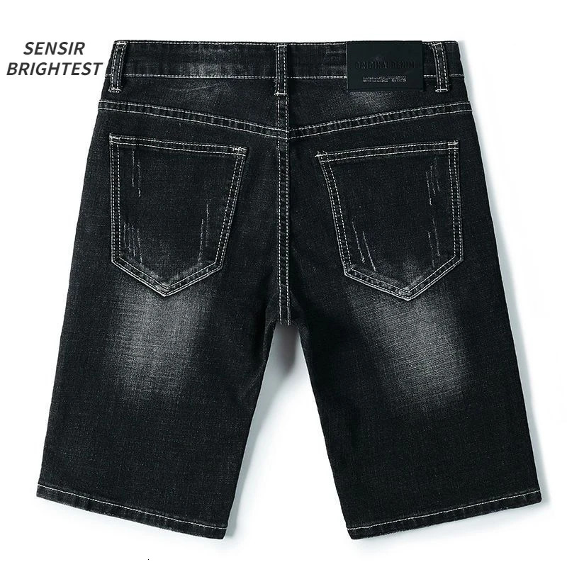 Summer Embroidered Eagle Denim Shorts Mens Summer Thin Fit Good Quality Ripped Five Points Pirate Shorts 250618