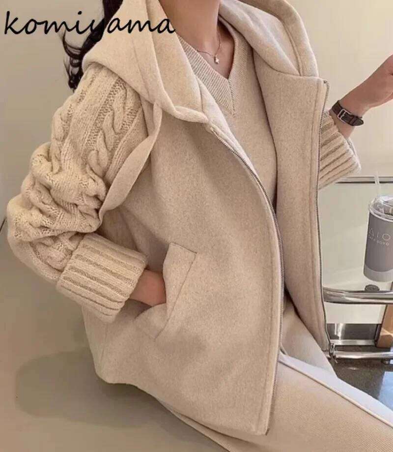 Twist Women 2025 Outerwears Loose Casual Abrigos Invierno Hooded Long Sleeve Jacket Autumn Winter Chaquetas Mujer Jackets