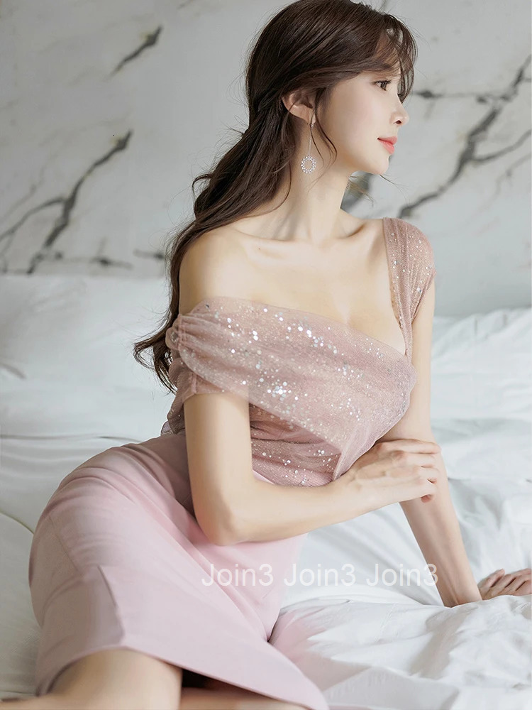 Fashion Evening Dress Women Ladies Clothes Elegant Sparkly Shiny Sequin Sexy Off-Shoulder Backless Midi Party Prom Mujer Vestido