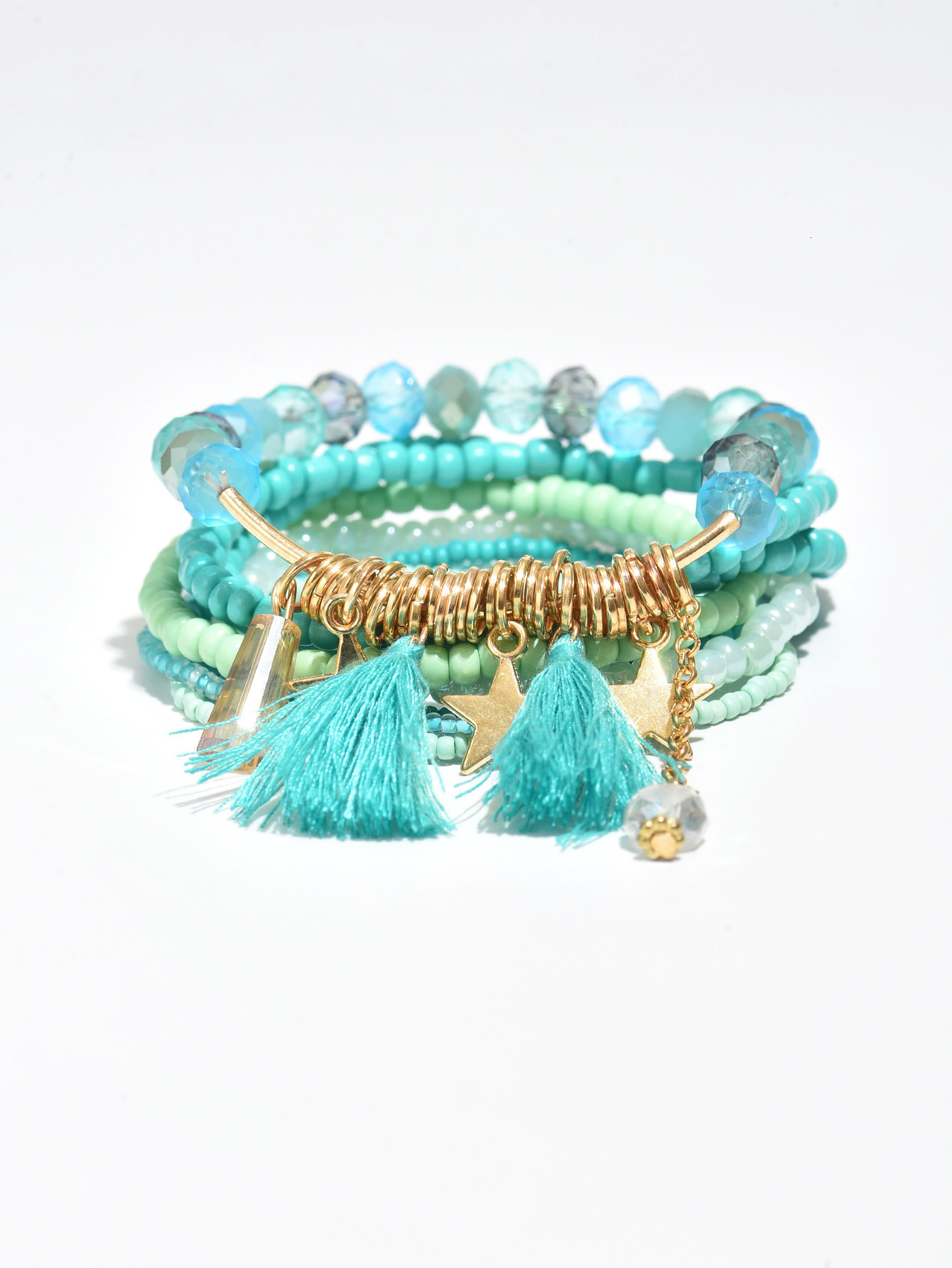 Bohemian Style Beaded Multi-Layer Personality Tassel Star High-End Design Bracelet For Women