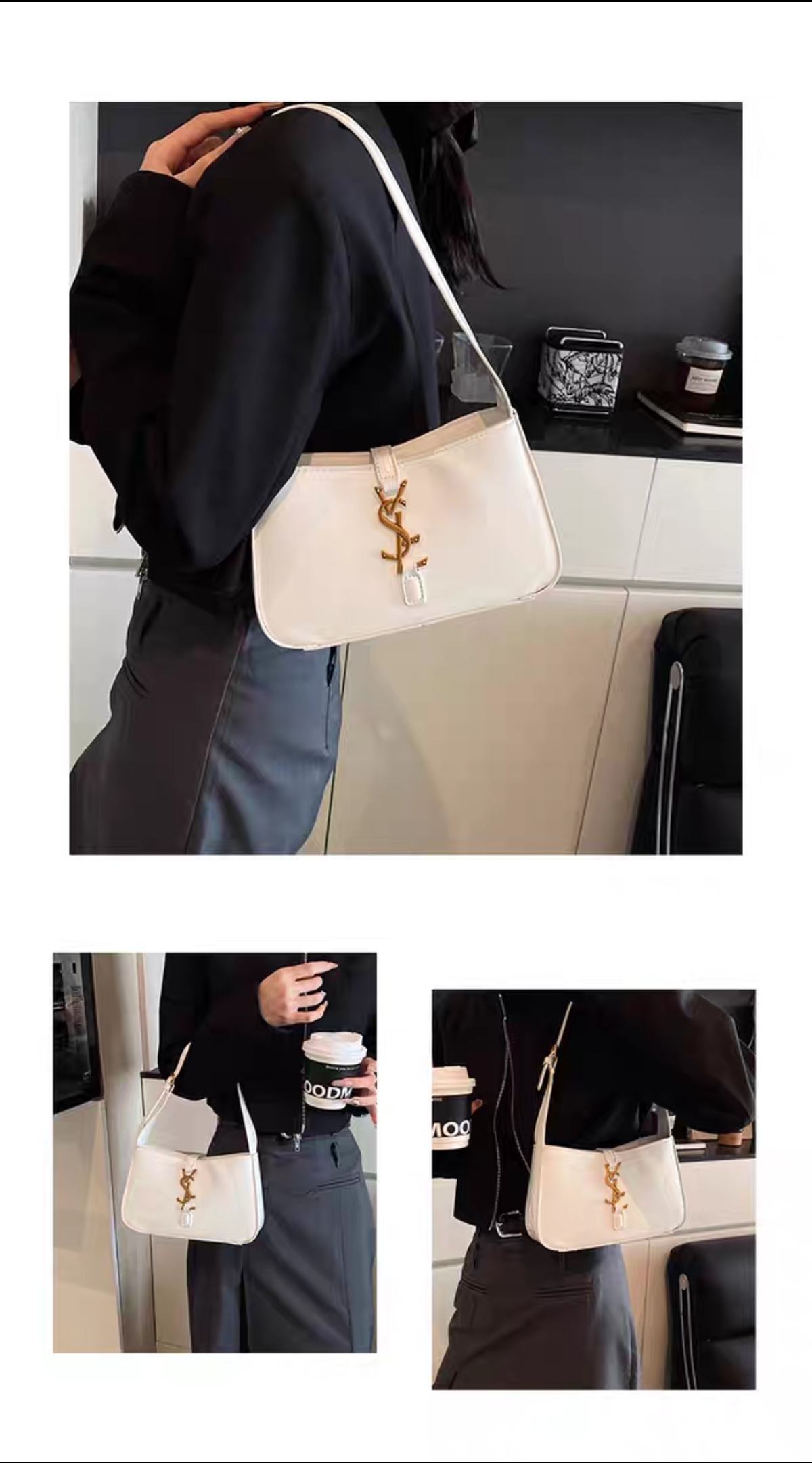 Designer Bags Shoulder Bags Luxury Bags Handbags Purse Gold Label Logo Women's Armpit Bags High Quality Leather Small Square Bags Black Hook Buck