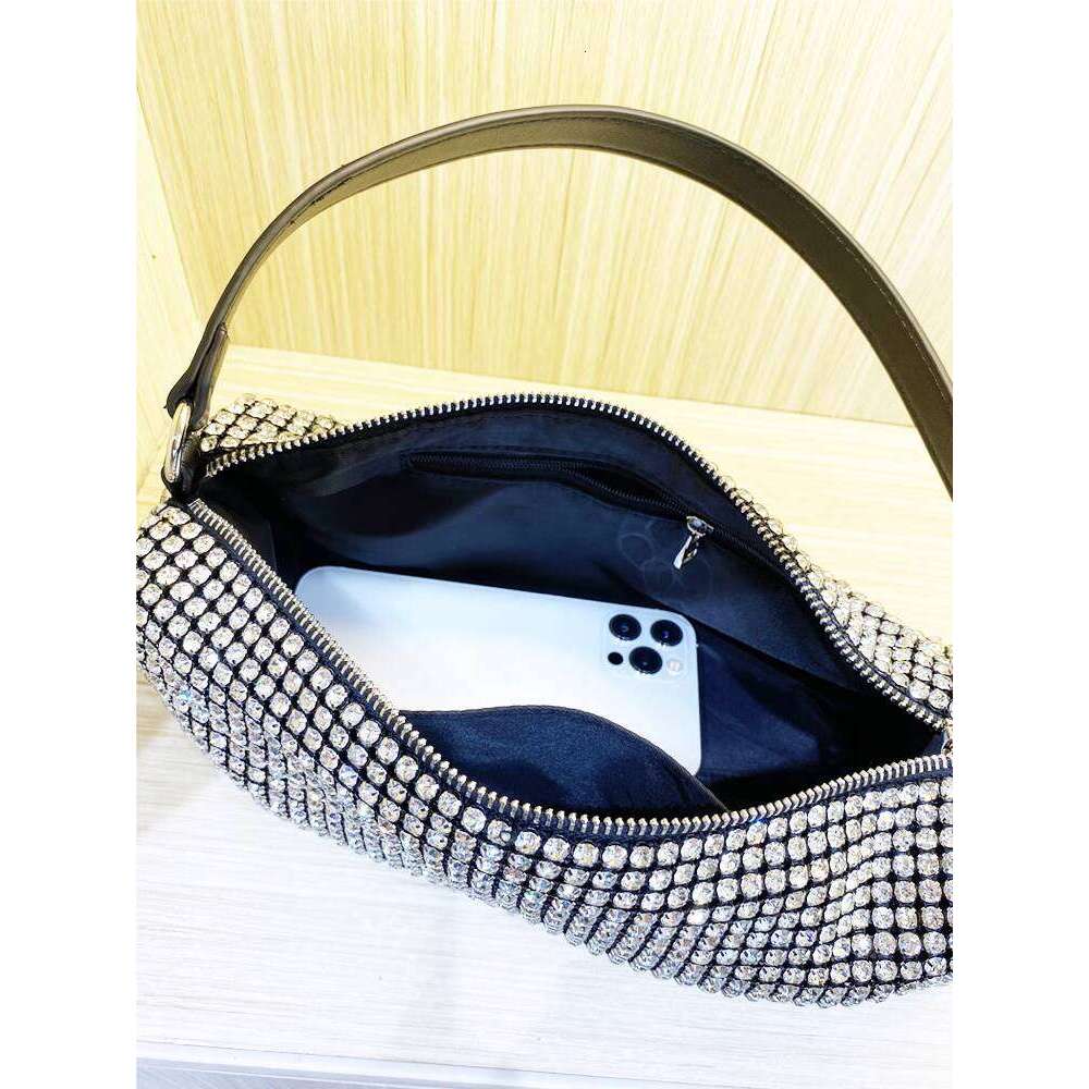 Trendsetting Rhinestone Adorned Evening Tote - Luxury Chain Shouldered Cross Body