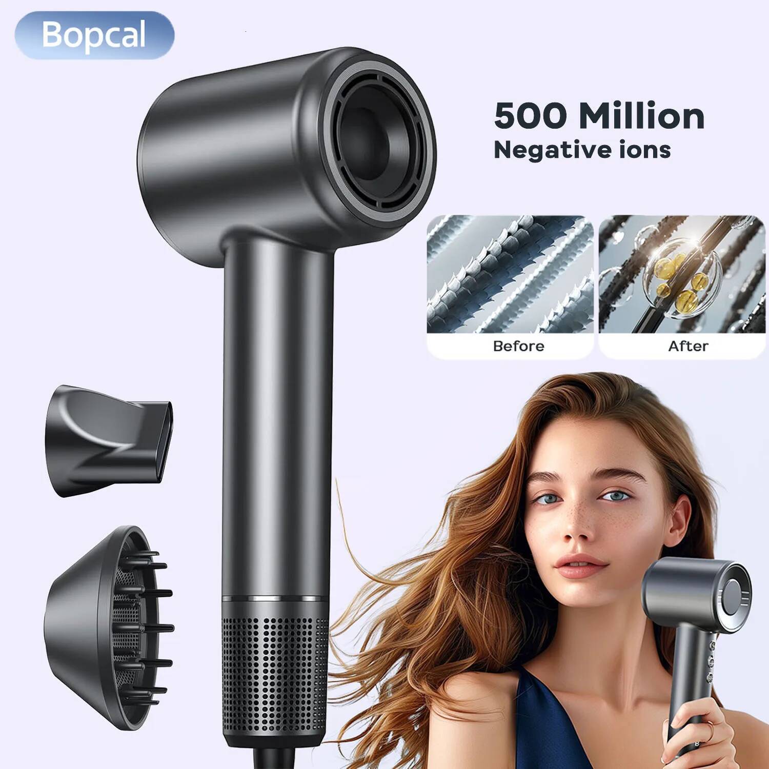 Electric High Speed 120000RPM Brushless Negative Ions Blow Super Powerful Wind Lownoise Quick Drying Hair Dryer