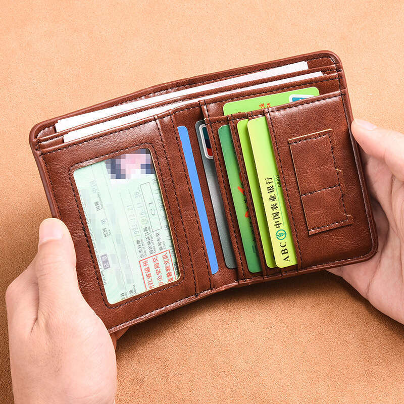 Men's Thin Short Driver's License Card Holder Multi-Functional Vertical Wallet 70% off