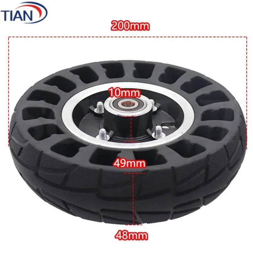 8 Inch Wheel high-quality Black wheel Temperature resistance for Electric Scooter Tyre 200x50 solid Tire