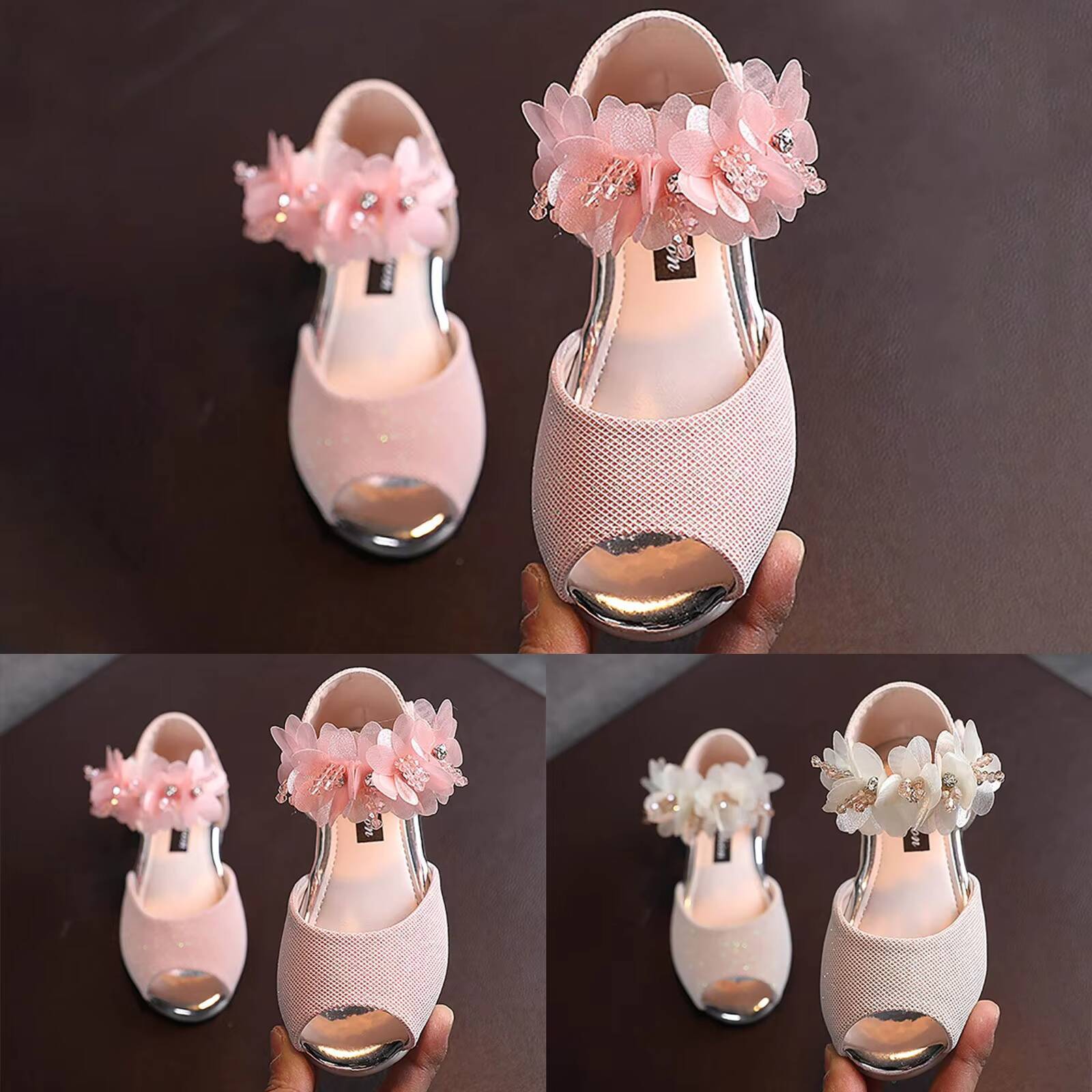 Rhinestone Children's Low Heel Girls Ddmyshoesvip Shoes Flower Wedding Party Dress Shoes For Kids Toddler Jelly Sandals Ddmydesign