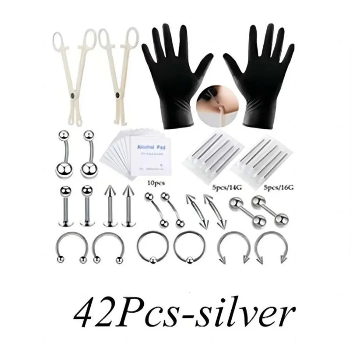 244284Pcs Sterile Ear Piercing KitCartilage Tragus Helix Gun No Pain Piercer Tool Machine Set Stud Jewelry 250613