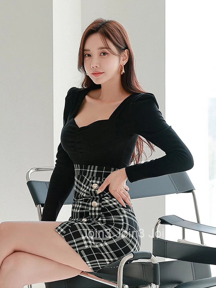 Fashion Lady Y2K Sexy Fake 2 Pieces Asymmetrical Short Dress Women Clothes Elegant Vintage Square Collar Slim Mini Party Vestido