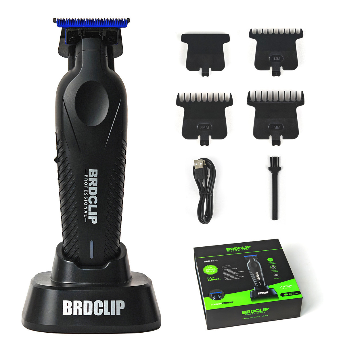 BRDCLIP 9000 RPM Blue Blade BRD-9615 Professional Engraving Trimmer Salon 10W High Power Hair Clipper 240929