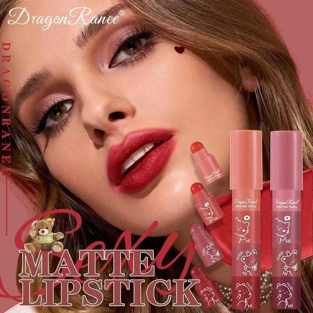 4 in 1 Cute Matte Lipstick Crayon Kit Combo Purple Lip Tint Velvet Sexy Moisturizing Lipstick Pen Waterproof Lasting Lip Makeup XJ250623