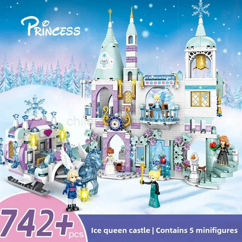 DISNEYTrendy Treasure 7008 Ice Snow Series Compatible Lego Blocks Girls Magic Princess Castle Educational Assembly Toy W250623