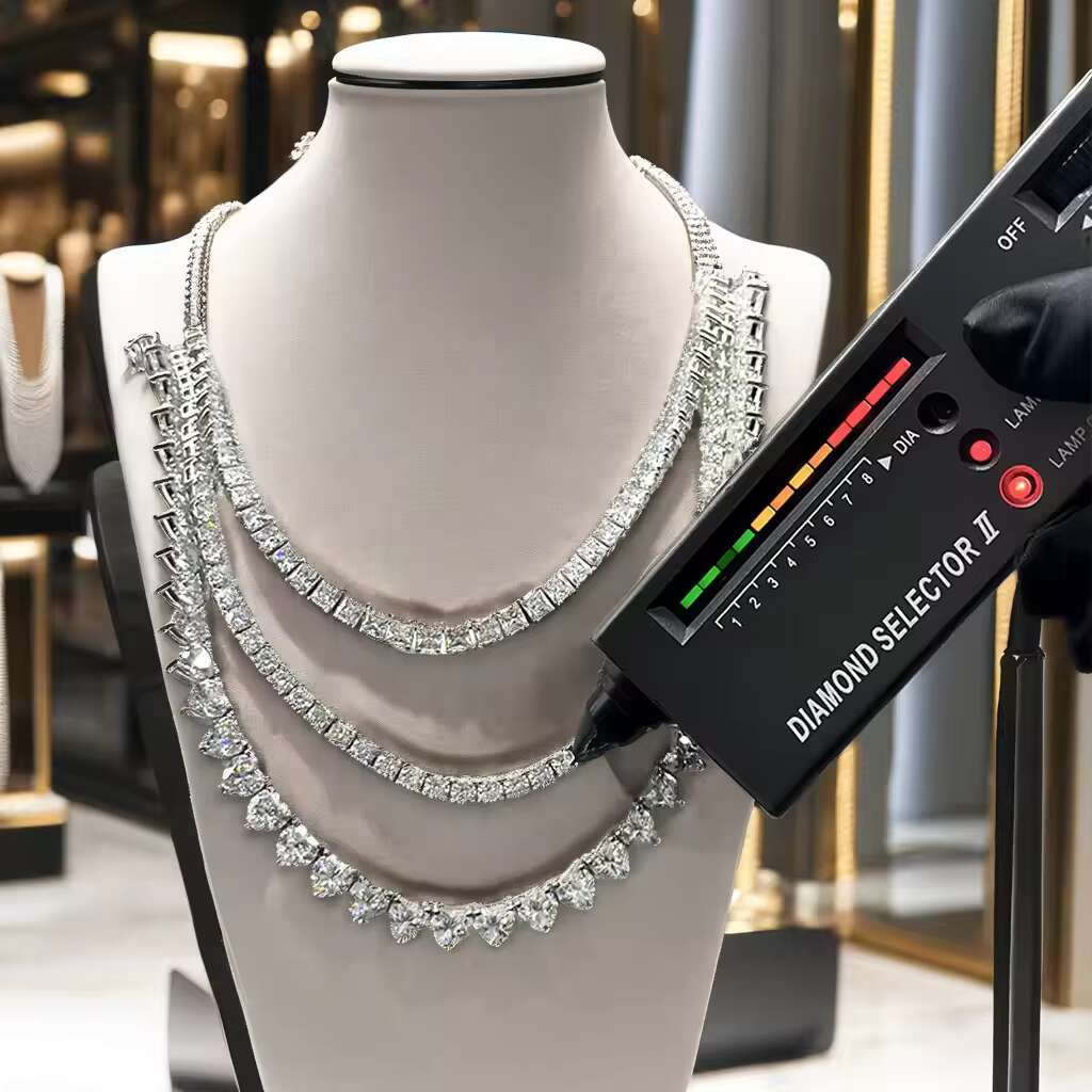 Hip Hop Moissanite Tennis Chain 925 Sterling Silver 2mm 3mm 4mm 5mm 6.5mm VVS Moissanites Diamond Necklace