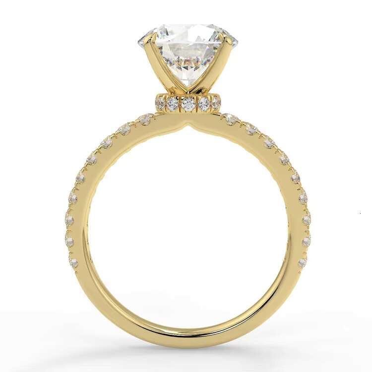 Moissanite 14K Gold Diamond Ring Big Gold Ring Jewelry Rings Engagement