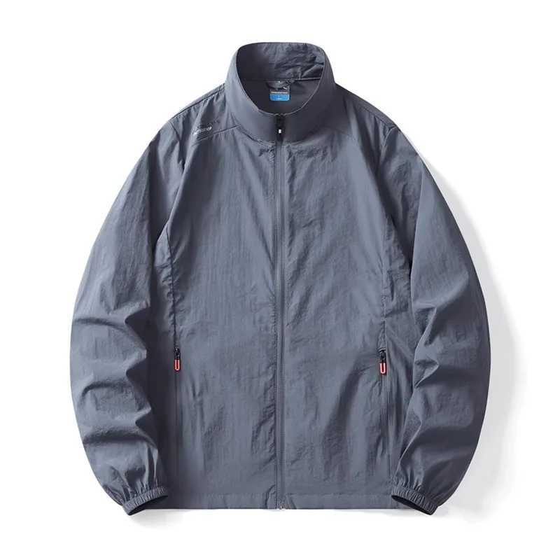 Summer Mens Lightweight Jacket Full Zip Sun Protection Coats Long Sleeve Streetwear for Men Hiking Fishing Zip Pockets W250623