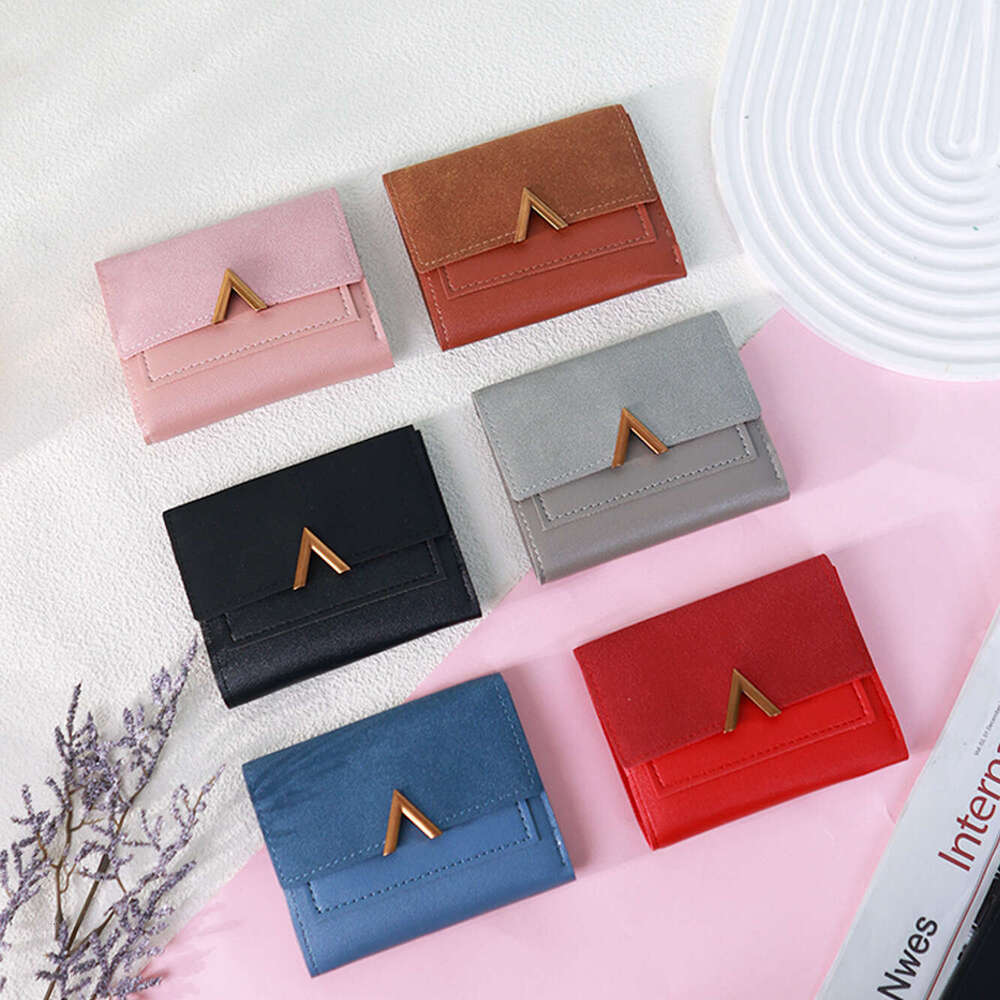 Hot Selling Korean Style New 70% off Women's Short Matte PU Leather Thin Card Holder Student Wallet