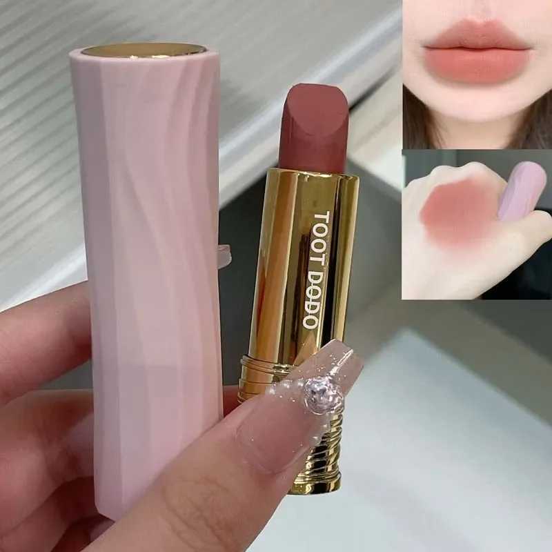 Red Brown Velvet Matte Lipstick Moisturizing Waterproof Nude Apricot Lip Tint Non-stick Cup Lip Gloss Lipstick Cosmetics Makeup XJ250623