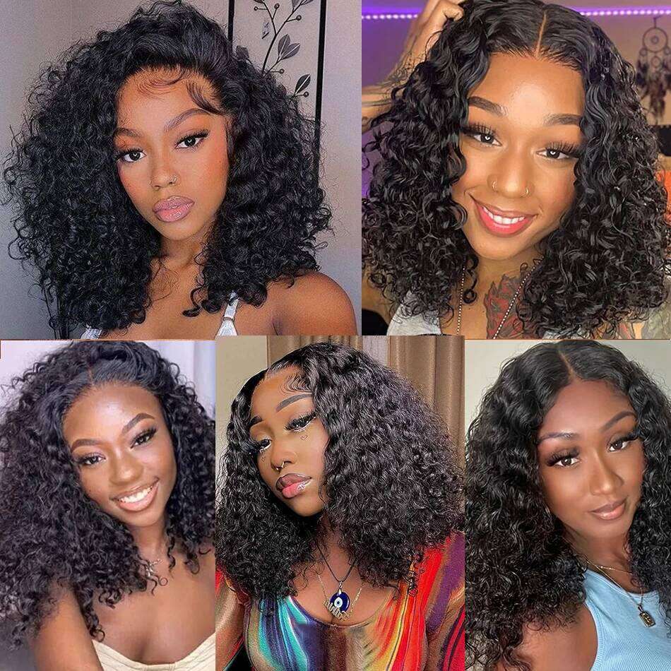 Wear Go Water Wave Bob Glueless Wet And Wavy HD Lace Frontal Precut Human Brazilian Cheap Wigs Perruques Cheveux Humain