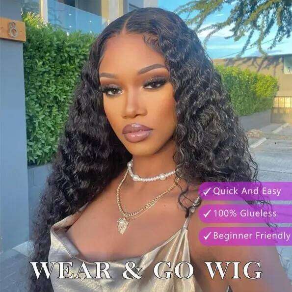 220 Density Brazilian Loose Deep Wave 5x5 Glueless Closure Ready To Wear Human Hair Wig Preplucked Curly Pre Cut HD Lace Wigs