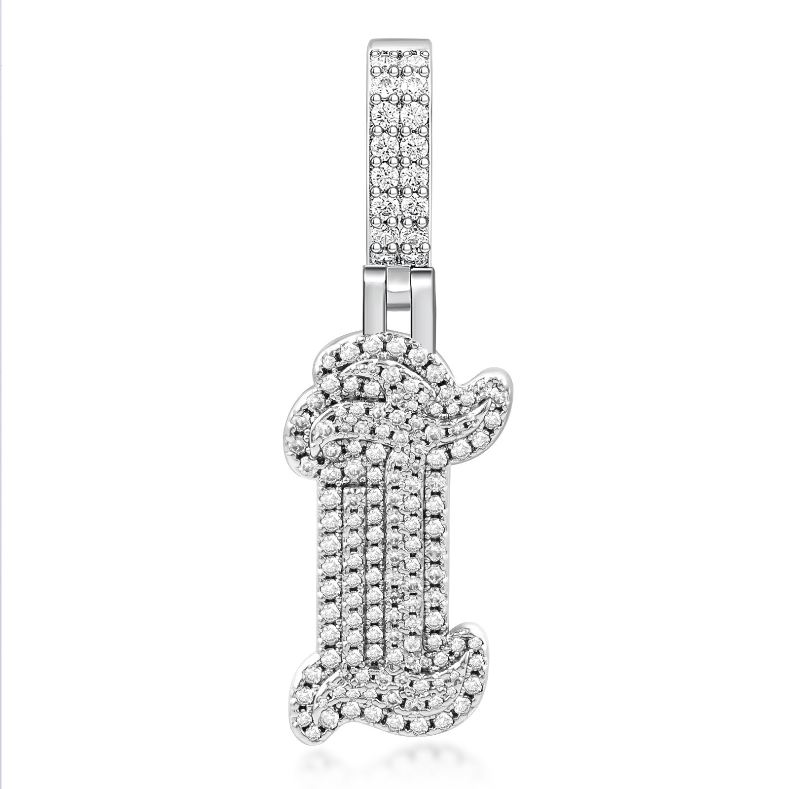 Luxury Moissanite Diamond Inlaid Alphabet Pendant Necklace 26 English Letters Elegant Fashion Statement Jewelry Pass the diamond tester
