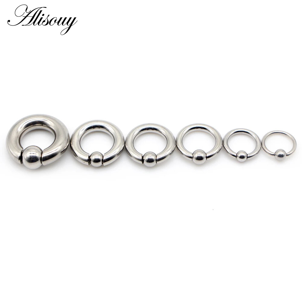 Alisouy 1pc Big Stainless Steel Captive Hoop BCR Eyebrow Tragus Clre Nipple Bar Lips Nose Rings Ear Piercing Body Jewelry 250613