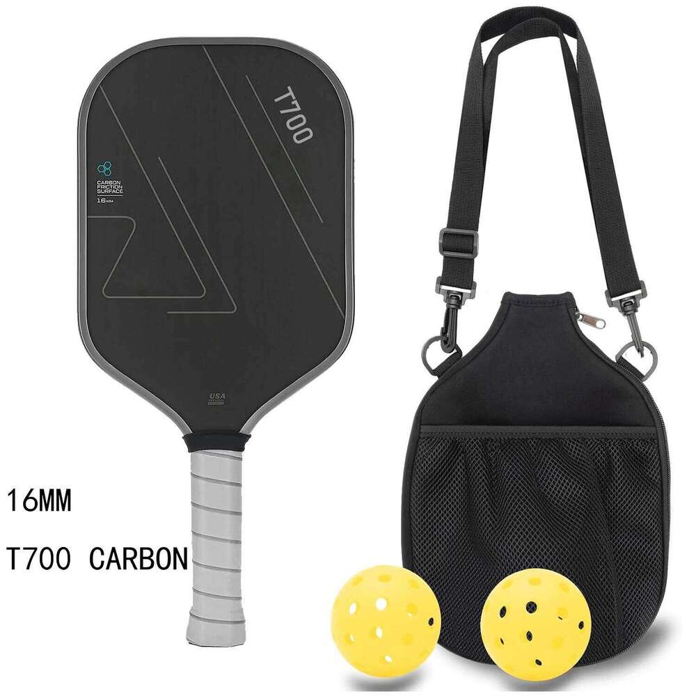 Paddles Set T700 Carbon Fiber 16mm Shark Power Polymer Core The Pickleball Rackets Designed Ultimate Spin Consistency