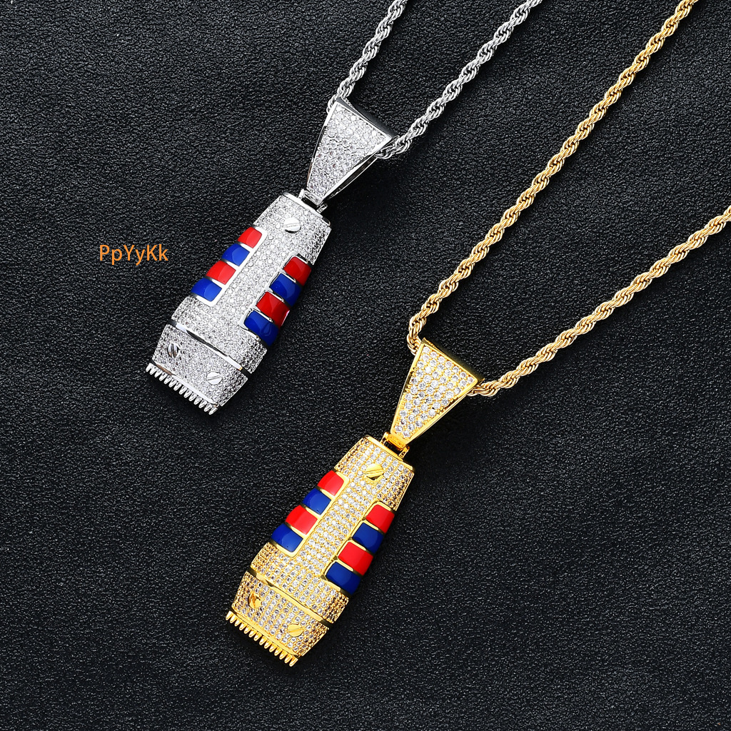 Luxury Moissanite Necklace Unique Creative Iced Out Razor Pendant Trendy Brand Clipper Pendant High End Accessory Pass the diamond tester