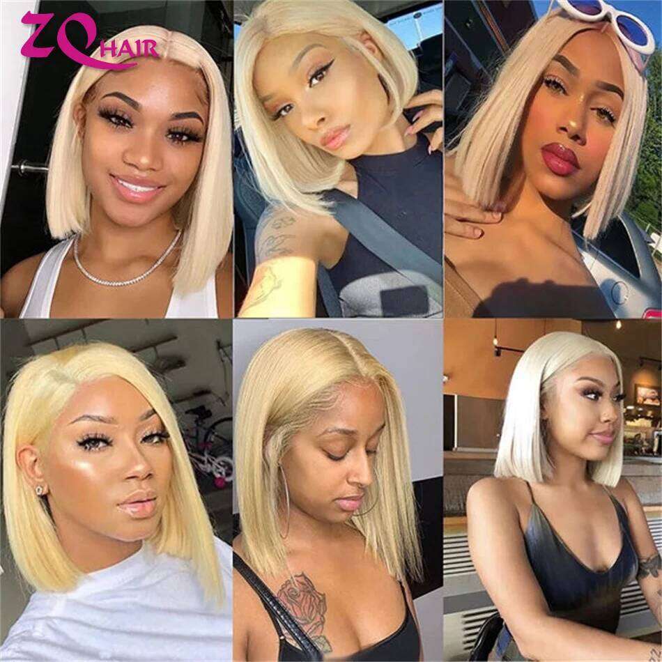 Short Cut 613 Blonde Bone Straight Hd Frontal Bob 13x4 HD Lace Front Wig 100% Human Hair Wigs