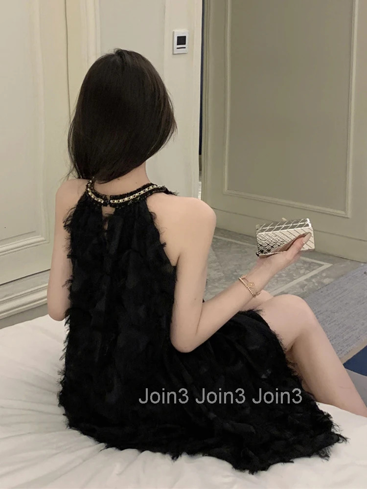 Women Clothes Retro Black Elegant Sexy Sleeveless Loose Mini Short Dress Fashion Evening Party Club Prom Vestidos Beach Summer