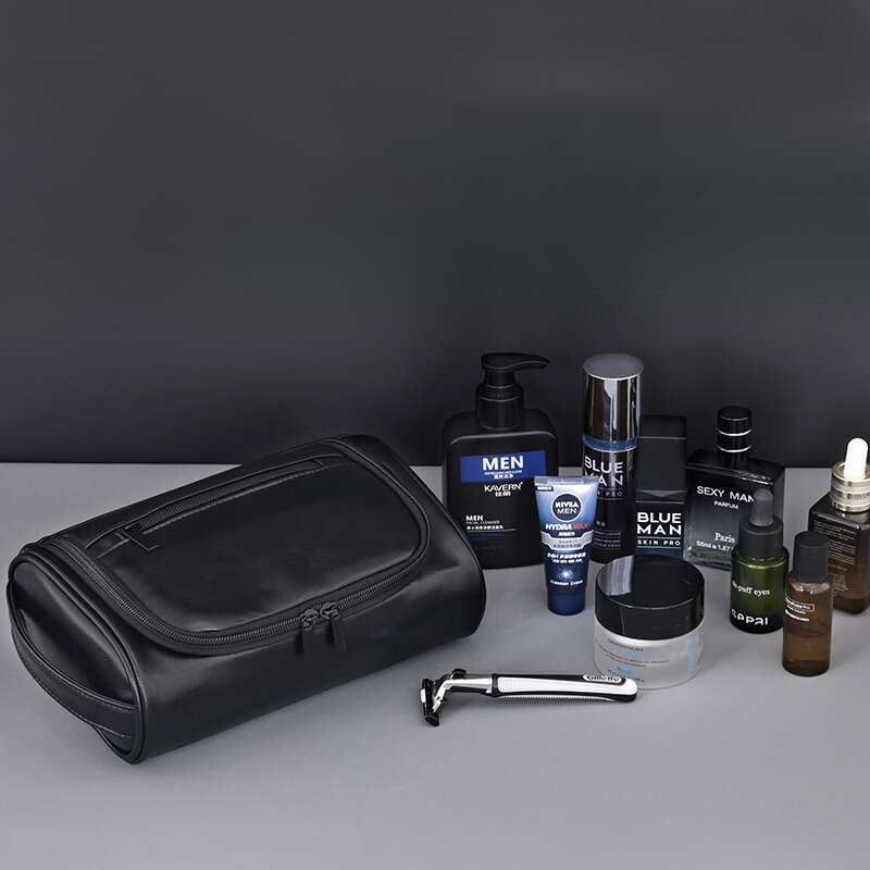 New Men's PU Handheld Makeup High-End Large Capacity Waterproof Portable Travel Toiletry Bag