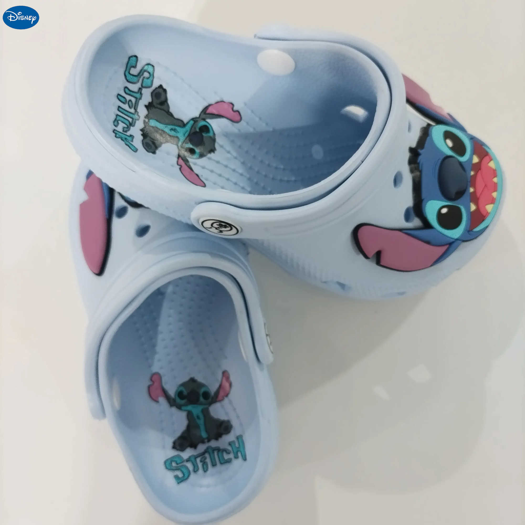 DISNEYNEW Disney Stitch Cartoon Waterproof Slippers Outdoor Sandals Stitch Casual Breathable Ankle-Wrap Eva Shoes Boys Girl Gift W250623