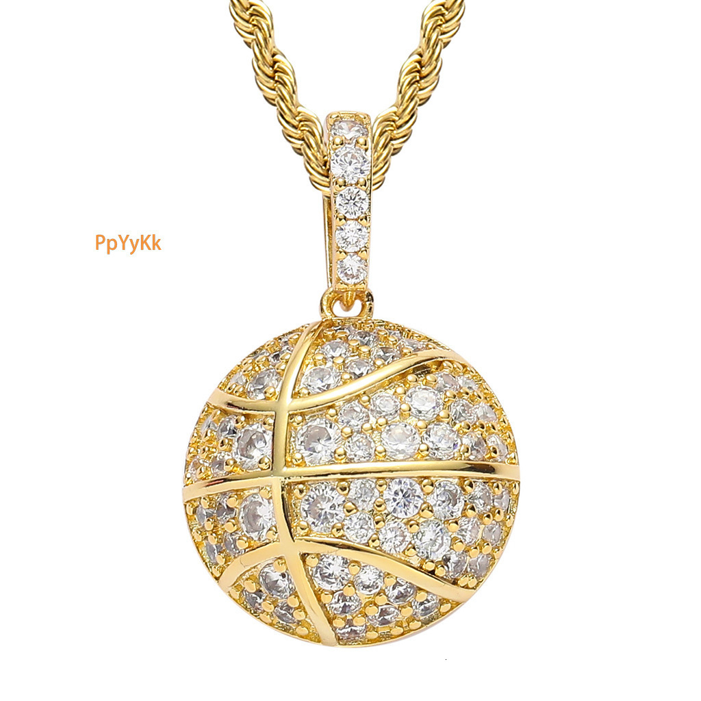 Luxury Moissanite Hip Hop Sports Basketball Pendant Iced Out Diamond Men's Trendy Necklace Jewelry Pass the diamond tester
