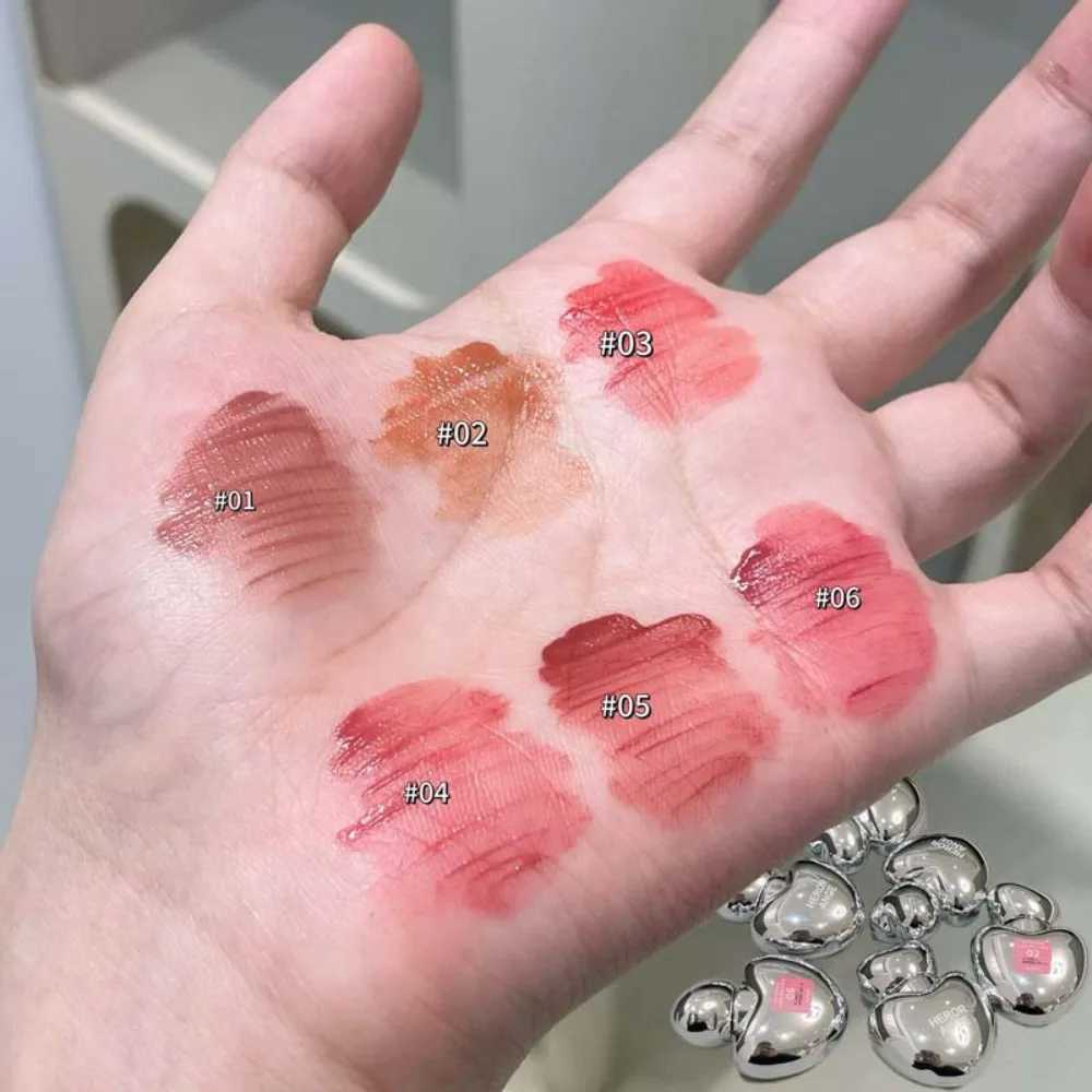 Peach Heart Silky Matte Lipgloss Blush Low-saturation Gray Pink Liquid Lipstick Waterproof Non-Stick Cup No Fade Lip Tint Makeup XJ250623