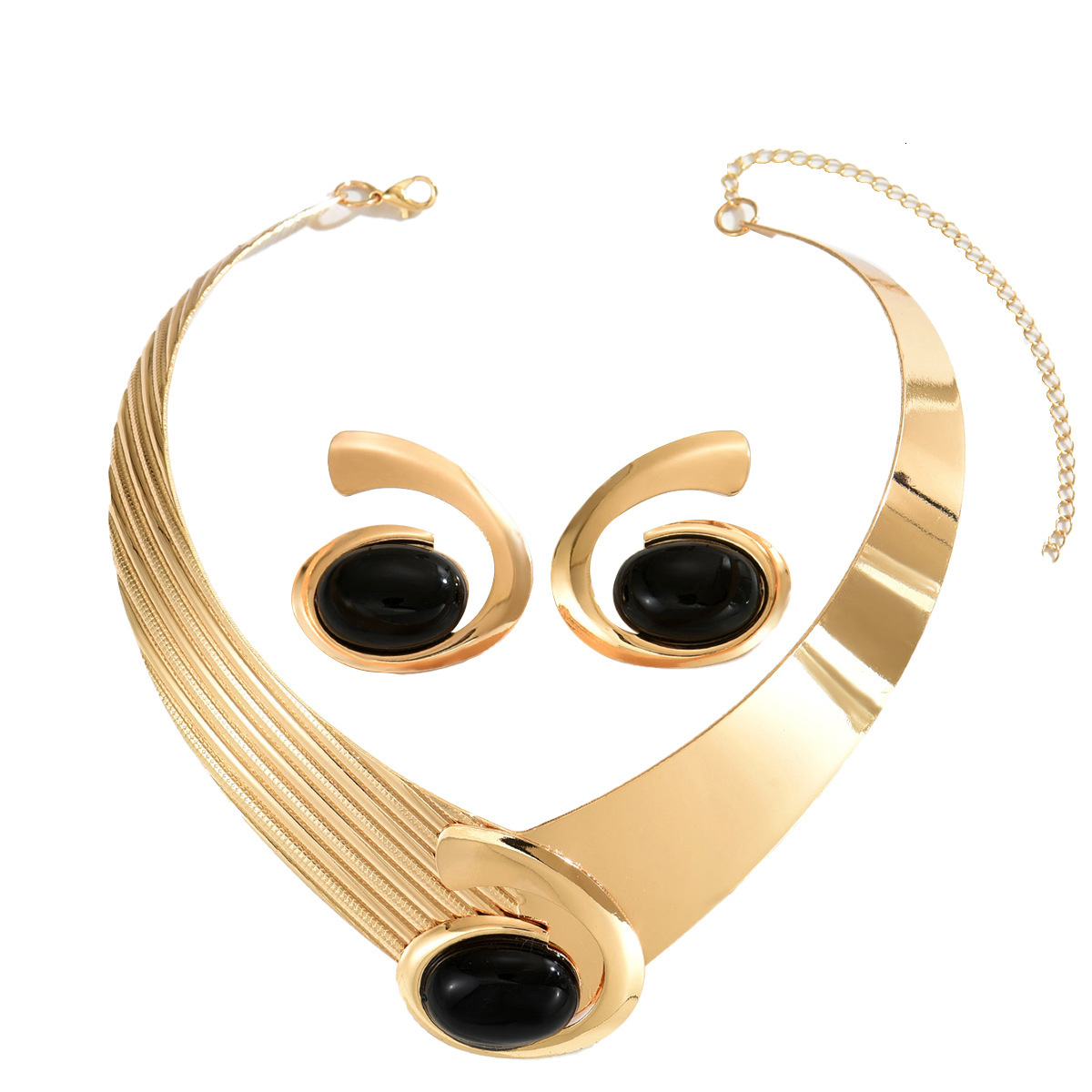 New Style Women's Jewelry Inlaid Design Exaggerated Necklace Earrings for Women