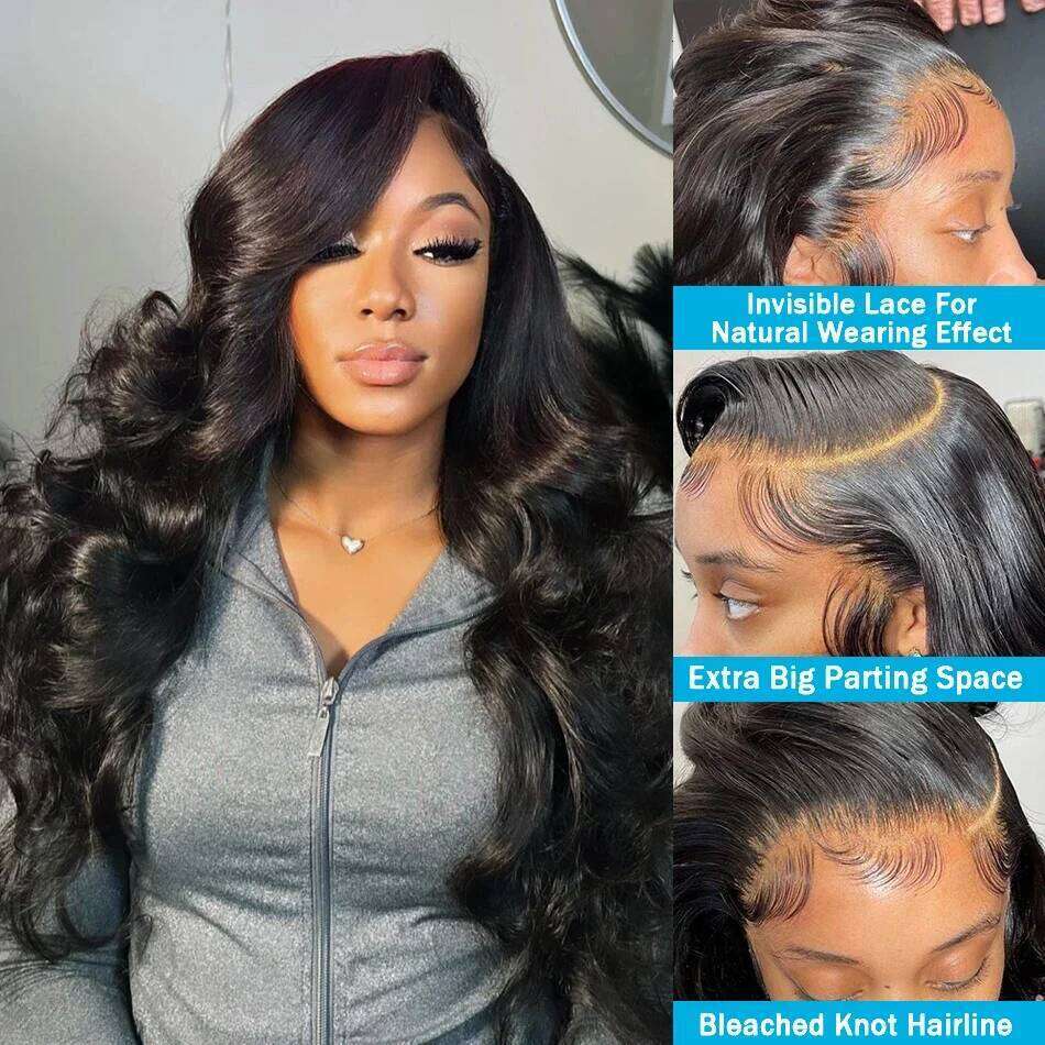 Pretty Diary 30 40 Inch Body Front Human Hair Wigs 13x6 Transparent HD Lace Frontal Water Wave 5x5 Glueless Wig