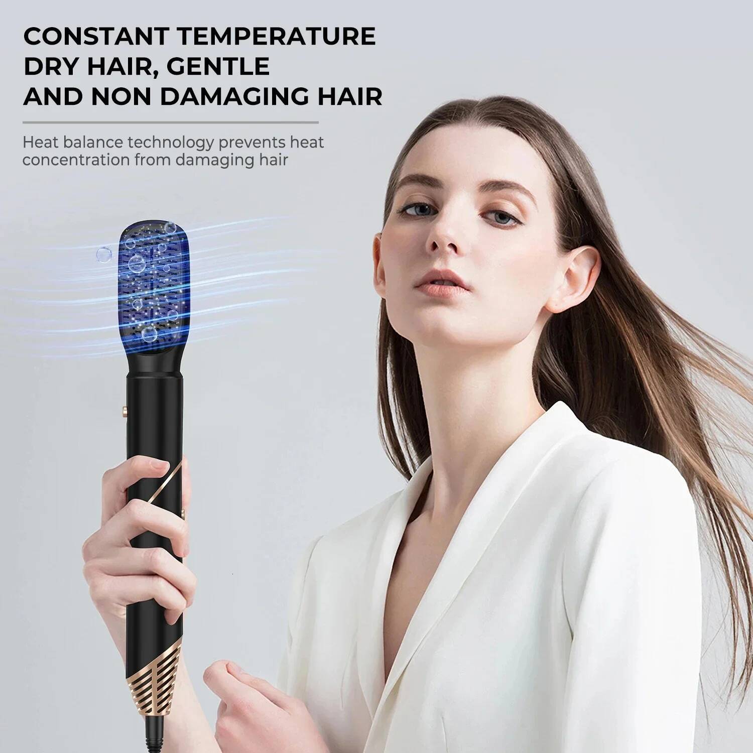 6 In1 Dryer Curling Iron Straightener Brush Electric Hairdryer Folding Styling Comb Multi Styler Hair Care