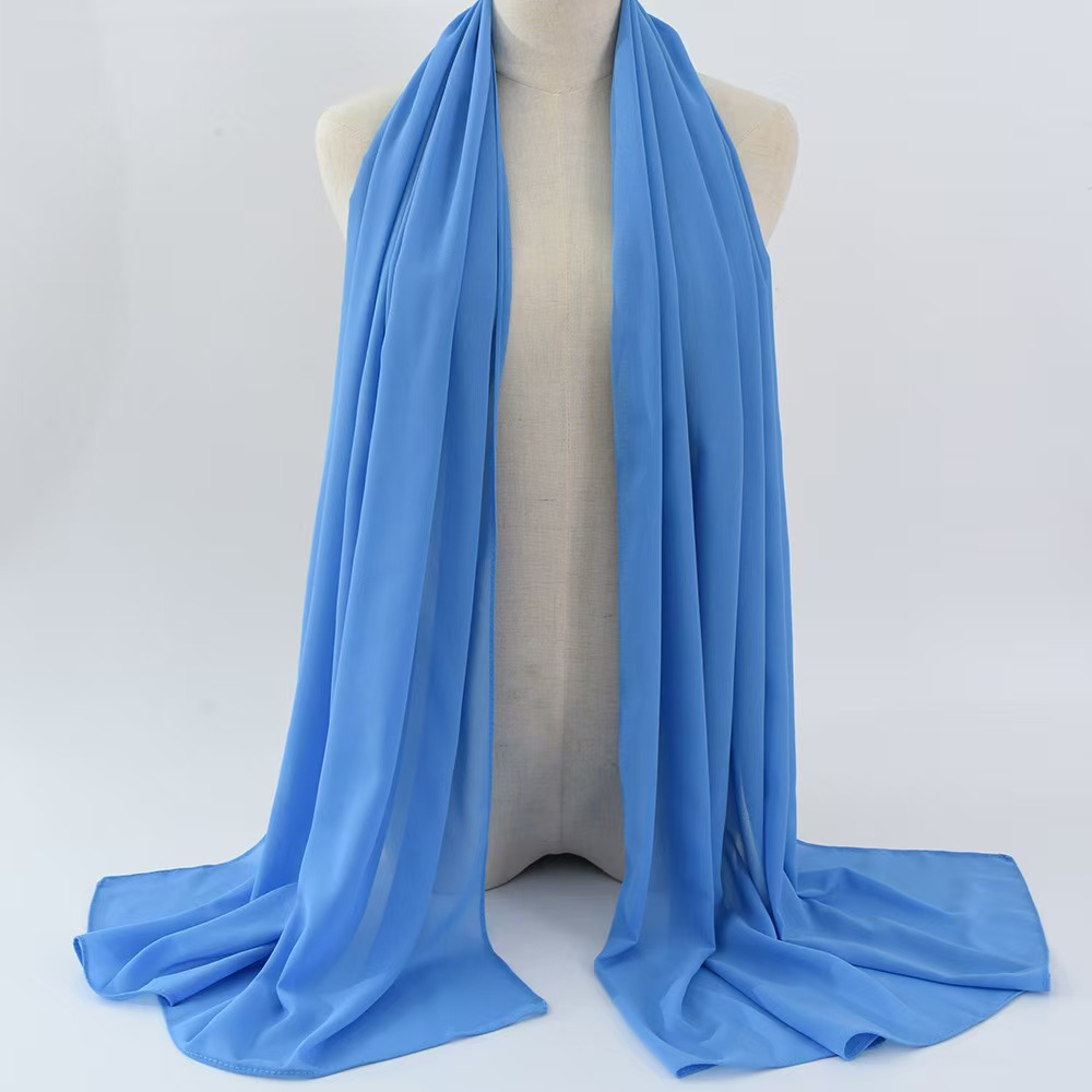 T1042 solid color pearl chiffon bubble scarf headscarf women long scarf silk women Middle Eastern headscarf