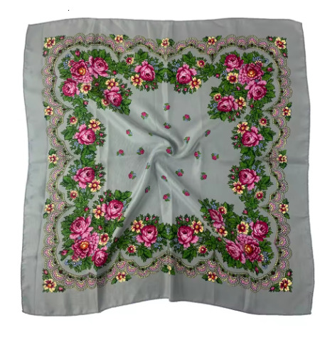 70*70cm Russian National Square Scarf Women Floral Print Bandana Headband Scarves Babushka Handkerchief Female Head Wraps